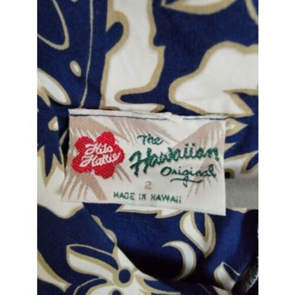 Hilo Hatties Hawaiian Original Maxi Dress 2 Blue Tropical Long Sleeveless Cotton - Picture 5 of 6